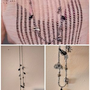 Handmade Silver Charm and Bead Necklace